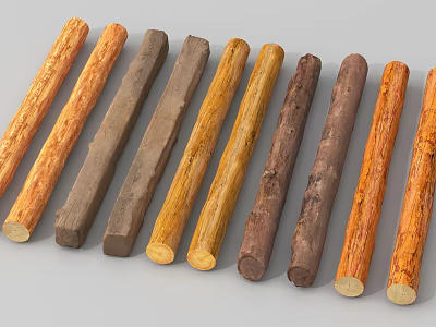 Wood Silent Old Wood Pillar Old Board Wood Beam Tree Trunk 3d model