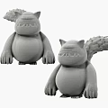Two Adorable Gray Plush Toys with Big Tail Round Body and Sturdy Limbs