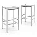 Light Wooden And Black Metal Frame Bar Stools Featuring Woven Seats
