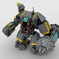 Building Blocks Mech Robot With Armored Structure And Weapons