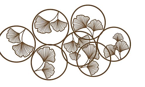 New Chinese Style Wall Decoration Ginkgo Leaf Metal Wall Decoration 3d model