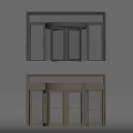 Modern Revolving Doors Design With Black And Gold Frames And Glass Panels