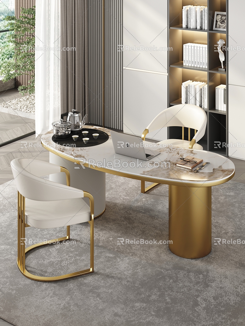 Modern marble tea table and chair combination tea room marble tea table tea table rock plate tea table tea table tea area tea tray tea 3d model