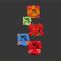 Colorful Decorative Gift Boxes with Festive Bows for Household Gifting Needs 3d model