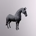 Exquisite Black Horse Sculpture Carved With Intricate Details And Artistic Design