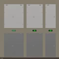 Public Facilities White And Gray Double Doors With Silver Handles And Green Digital Status Displays
