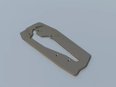 Swing Door Installation Bracket with Flat Design and Light Brown Metal Construction 3d model