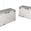 Vintage White Storage Trunks with Distressed Finish and Metal Latches