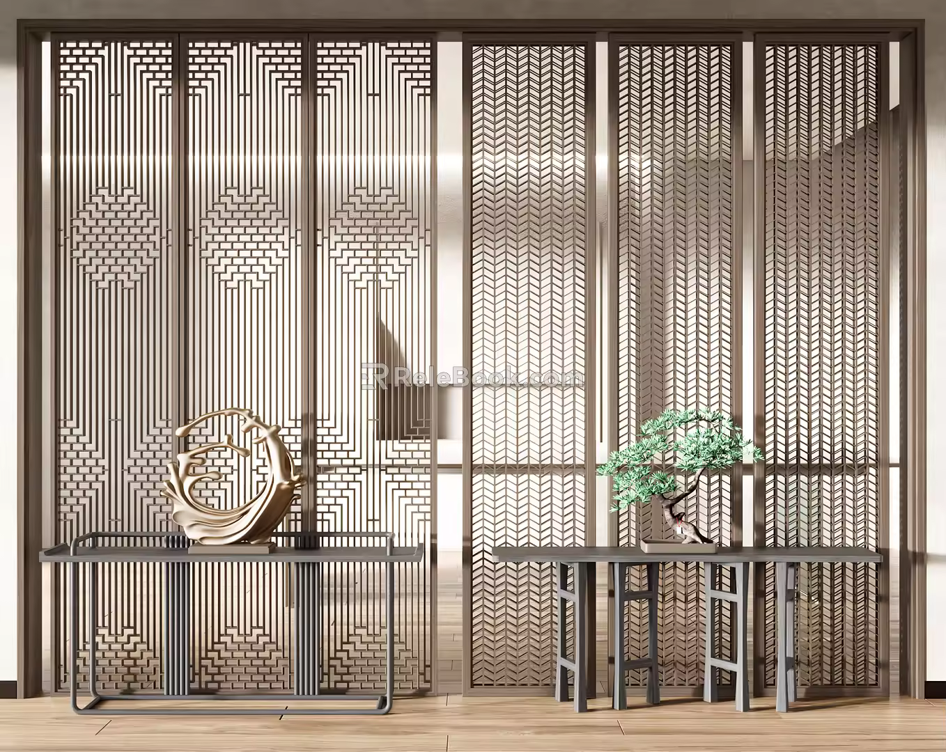 New Chinese Style Screen Partition 3d model