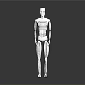 White Humanoid Robot Character 3D Model With Human Like Body And Simple Gray Background