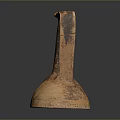 Ancient Terracotta Carved Pottery Jar With Long Neck And Curved Handle
