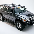 Black Hummer SUV Featuring Roof Rack Large Wheels And Rugged Exterior
