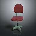 Red Padded Office Chair With Wheeled Base And Simple Design For Workspace