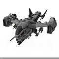 Futuristic Spaceship With Advanced Design Multiple Engines And Wing Structure For Space Exploration 3d model