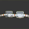 Two Astronauts With One Pixelated Design Standing With Arms Outstretched In White Suits