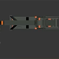 Industrial Oil Pumpjack Equipment with Gray Structure and Orange Mechanical Arm and Support Frame