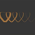 Elegant Orange Geometric Shaped Jewelry Featuring Connected Links in Curved Reflective Design