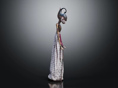 Decorative Ornament Combination with Ornate Headdress Long Patterned Dress and Textured Detail for Home Decor 3d model