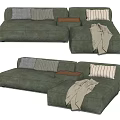 Modern corner sofa multiplayer sofa 3d model