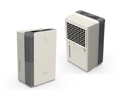 Two Modern Household Appliances With White And Gray Design For Home Use 3d model