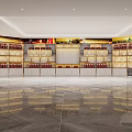 Large Wine Cabinets Display Area with Various Wine Bottles in Spacious Modern Interior 3d model