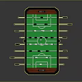 Table Soccer Desktop Soccer Table Soccer Game Machine Desktop Game Machine PBR Item 3d model