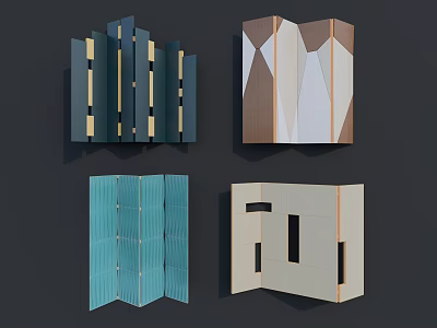 Modern Home Decorative Room Dividers With Various Geometric Patterns And Designs 3d model