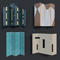 Modern Home Decorative Room Dividers With Various Geometric Patterns And Designs 3d model