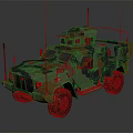 Military Armored Vehicle with Camouflage Paint Antennas Open Top Cockpit and Detailed Exterior Design