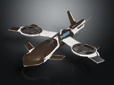 Sleek Modern Drone With Aerodynamic Structure Dual Rotating Propellers And White Brown Design 3d model