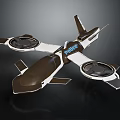 Sleek Modern Drone With Aerodynamic Structure Dual Rotating Propellers And White Brown Design