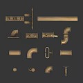 Brass Plumbing Pipe Fittings In Various Shapes With Elbows Joints And Valves
