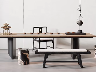 Modern Tea Table and Chair Tea Table and Chair Combination 3d model