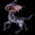 Fantasy Mythical Beast 3D Model Running with Demon Head Horse Body and Wings