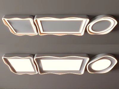 Modern Ceiling Lights With Rectangular Oval Shapes For Home Interior Lighting 3d model