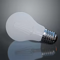Energy Efficient LED Light Bulb With White Glass And Silver Base Reflective Design
