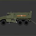 Olive Green Heavy Duty Military Tactical Truck With Six Wheel Drive And Roof Gear