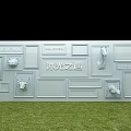Stylish Photo Spot With White 3D Wall Animal Figures And Geometric Panels