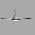 Modern Ceiling Chandelier with Wooden Blades and Metal Base in White Interior Setting