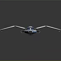 Futuristic Blue And White Aircraft With Sleek Aerodynamic Design And Detailed Wings