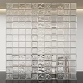 Textured Glass Block Partition With Modern Design And Decorative Patterns For Interior Space Dividing