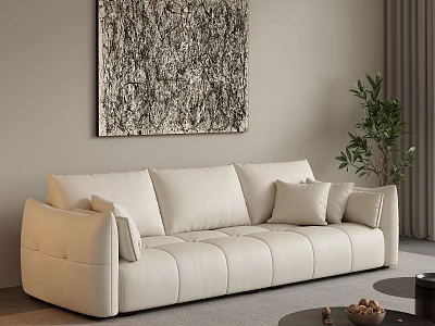 Modern Multiplayer Sofa Coffee Table Combination 3d model