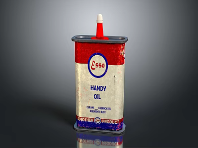 Casey Handy Oil Motor Product Clear Oil With Red Silver Can And Red Spout 3d model