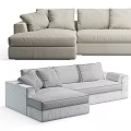 Modern Light Gray Sectional Sofa With Plush Cushions And Comfortable Design 3d model