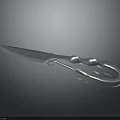 Metallic Sharp Knife With Unique Twisted Handle And Reflective Surface On Black Background