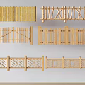Different Types of Wooden Garden Fences with Bamboo and Cross Patterns