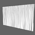 White Vertical Striped Curtains Adding Modern Style To Home Window Decor 3d model