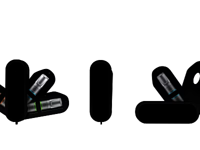 Black Modern Decorative Ornament Set With Diverse Curved And Linear Shapes For Living Room 3d model