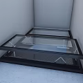Detached Villa Interior With Glass Skylights And Black Metal Frame Structures