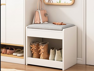 Modern shoe changing stool foyer shoe cabinet shoes mirror carpet door combination model